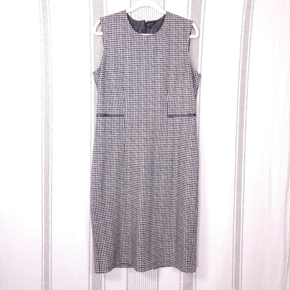 MaxMara Dress Womens Large Gray Sleeveless Knee Length Career Pencil Sheath
